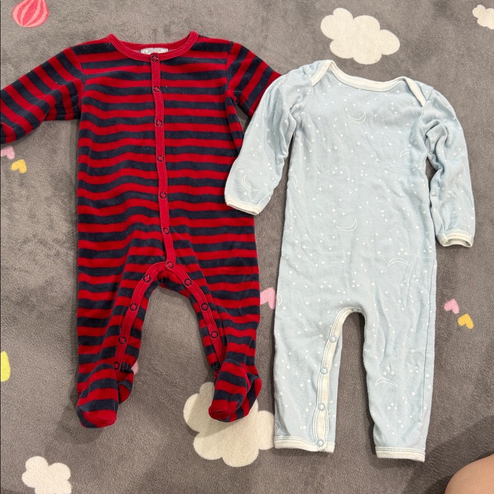 Coccoli Red and Navy Striped Footie Set